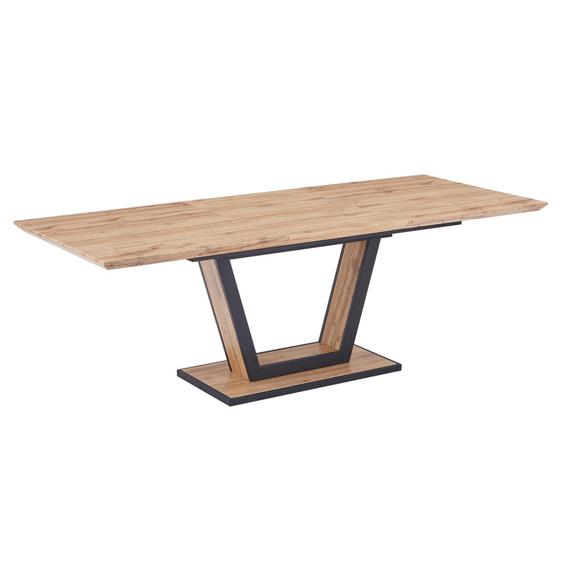 Worldwide Home Furnishings Forna/Cortez 207-161NAT_081BLK_BK 7 pc Dining Set - Natural Table with Black Chair IMAGE 3