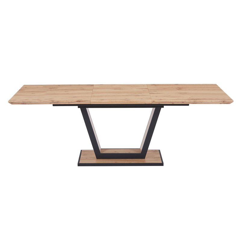 Worldwide Home Furnishings Forna/Cortez 207-161NAT_081BLK_BK 7 pc Dining Set - Natural Table with Black Chair IMAGE 5