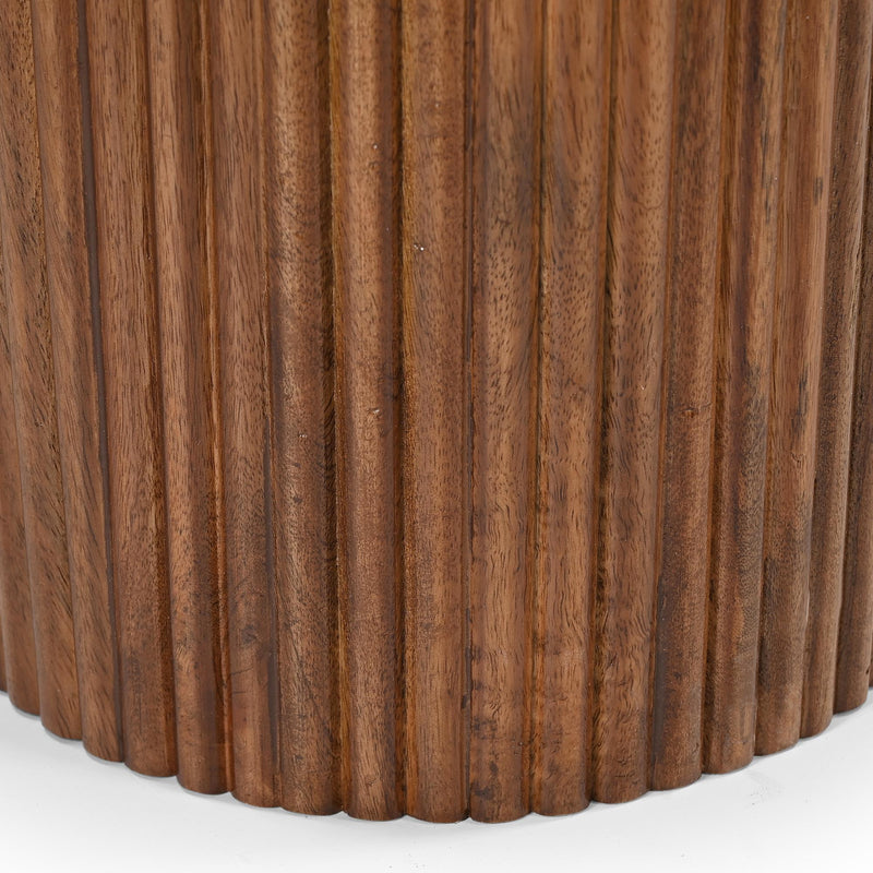 !nspire Jilsa 201-551WAL Round Dining Table - Walnut & White IMAGE 6