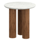 !nspire Jilsa 501-551WAL Accent Table - Walnut & White IMAGE 1