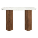 !nspire Jilsa 502-551WAL Console Table - Walnut & White IMAGE 3
