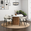 !nspire Jilsa/Archer 207-551WAL_089BG 5 pc Dining Set - Walnut & White Table with Beige Chair IMAGE 1
