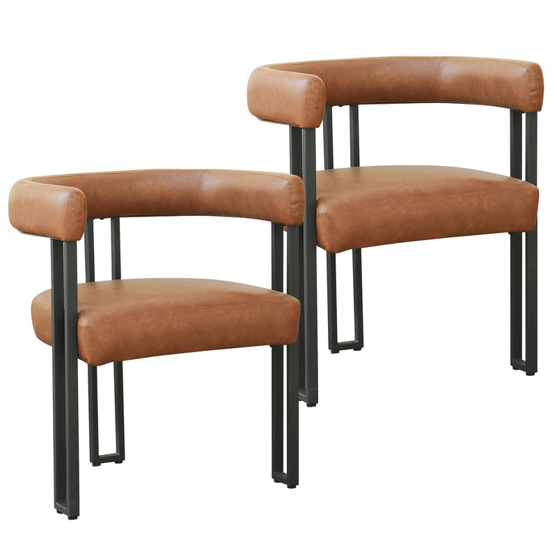 Worldwide Home Furnishings Jilsa/Scarlet 207-551WAL_108PUSDL 5 pc Dining Set - Walnut Table with Saddle Chair IMAGE 10