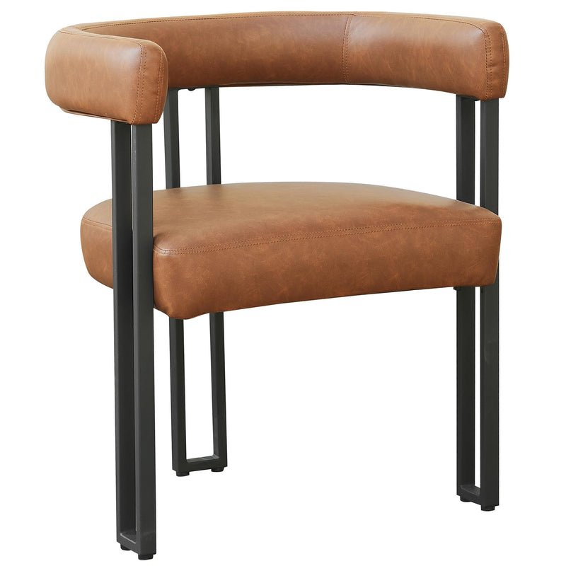 Worldwide Home Furnishings Jilsa/Scarlet 207-551WAL_108PUSDL 5 pc Dining Set - Walnut Table with Saddle Chair IMAGE 7