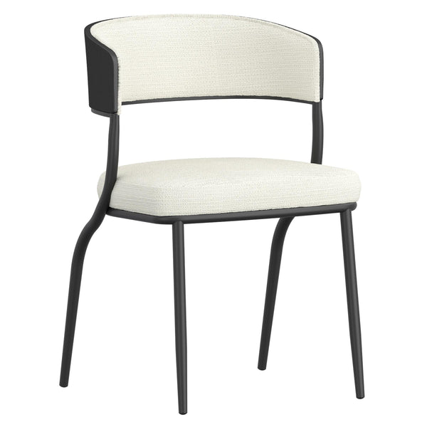 !nspire Kazan 202-904IV Dining Chair - Ivory Performance Fabric & Black Metal IMAGE 1