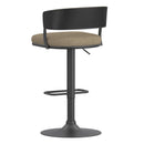 !nspire Kazan 203-904DKB Adjustable Air-Lift Stool - Dark Beige Performance Fabric & Black Metal IMAGE 3