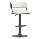 !nspire Kazan 203-904IV Adjustable Air-Lift Stool - Ivory Performance Fabric & Black Metal IMAGE 1