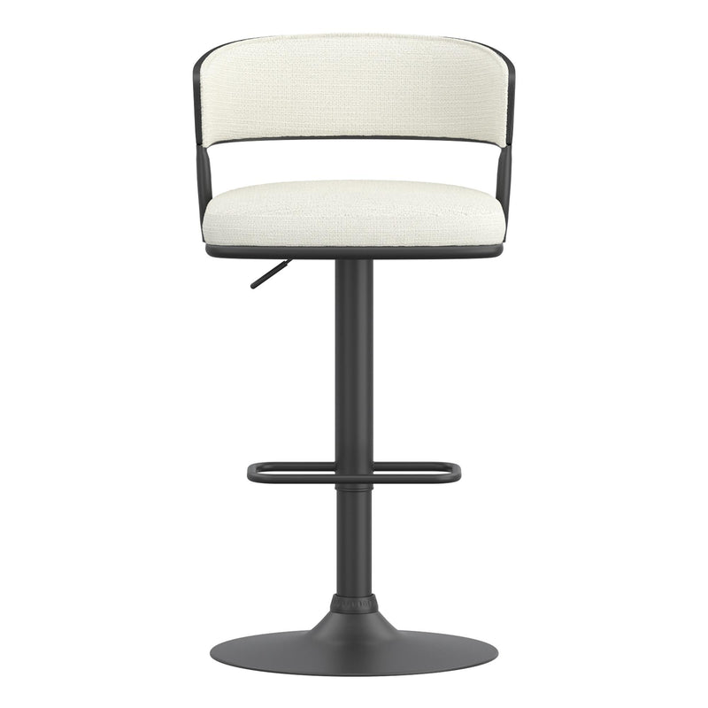 !nspire Kazan 203-904IV Adjustable Air-Lift Stool - Ivory Performance Fabric & Black Metal IMAGE 5