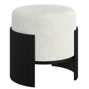 !nspire Kiraz 402-839IV_BK Round Ottoman - Ivory & Black IMAGE 1