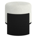 !nspire Kiraz 402-839IV_BK Round Ottoman - Ivory & Black IMAGE 4