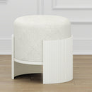 !nspire Kiraz 402-839IV_WT Round Ottoman - Ivory & White IMAGE 2
