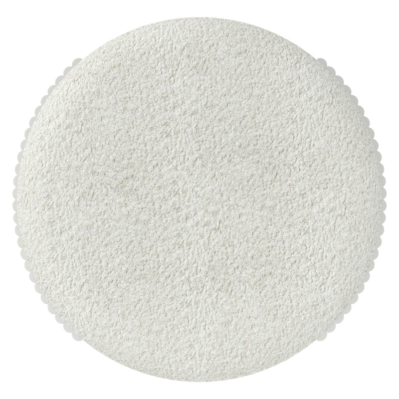 !nspire Kiraz 402-839IV_WT Round Ottoman - Ivory & White IMAGE 6