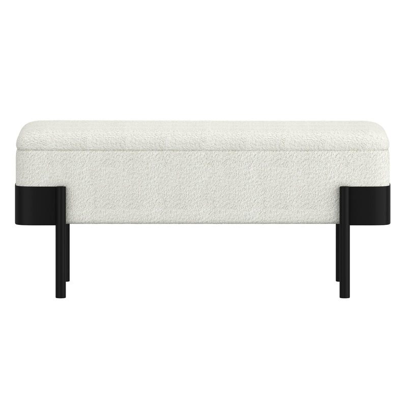 !nspire Odell 401-550IV Storage Bench - Ivory & Black IMAGE 5