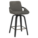 !nspire Parker 203-944CH 26" Counter Stool w/Swivel - Charcoal Performance Fabric & Black IMAGE 1