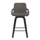 !nspire Parker 203-944CH 26" Counter Stool w/Swivel - Charcoal Performance Fabric & Black IMAGE 5