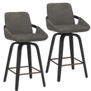 !nspire Parker 203-944CH 26" Counter Stool w/Swivel - Charcoal Performance Fabric & Black IMAGE 7