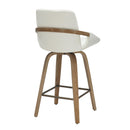 !nspire Parker 203-944IV 26" Counter Stool w/Swivel - Ivory Performance Fabric & Whitewash IMAGE 3