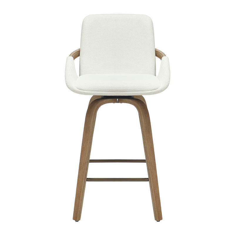 !nspire Parker 203-944IV 26" Counter Stool w/Swivel - Ivory Performance Fabric & Whitewash IMAGE 5