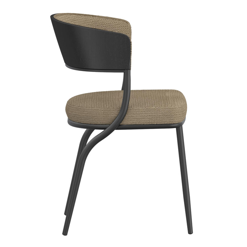 !nspire Sangra/Kazan 207-751BLKSM_904DKB 6 pc Dining Set - Black Table and Bench with Dark Beige Chair IMAGE 8