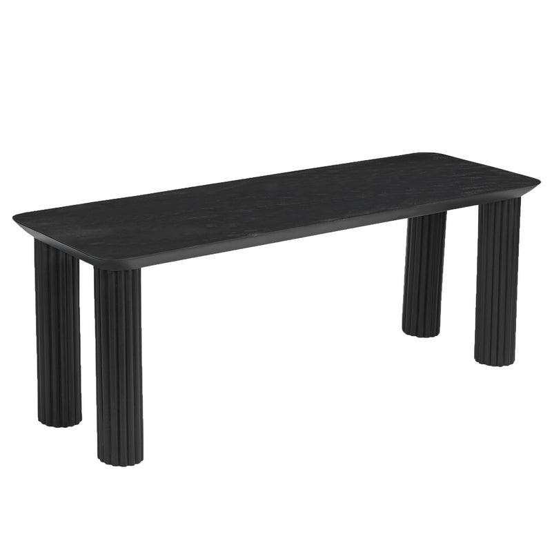 !nspire Sangra/Kazan 207-751BLKSM_904DKB 6 pc Dining Set - Black Table and Bench with Dark Beige Chair IMAGE 9