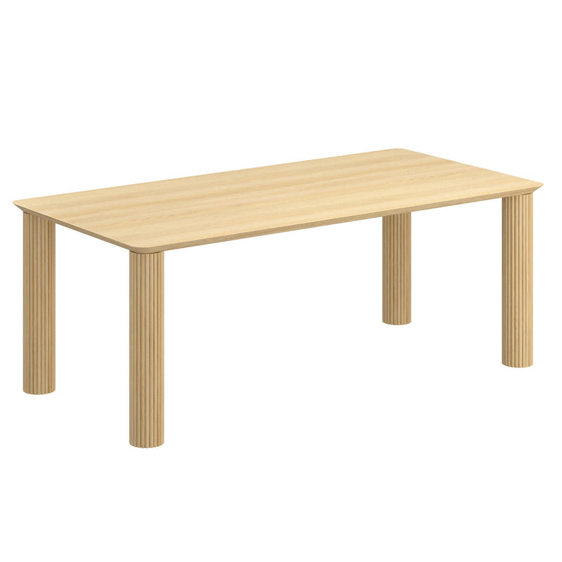 !nspire Sangra/Talon 207-751NATLG_139MS 6 pc Dining Set - Natural Table and Bench with Moss Chair IMAGE 2