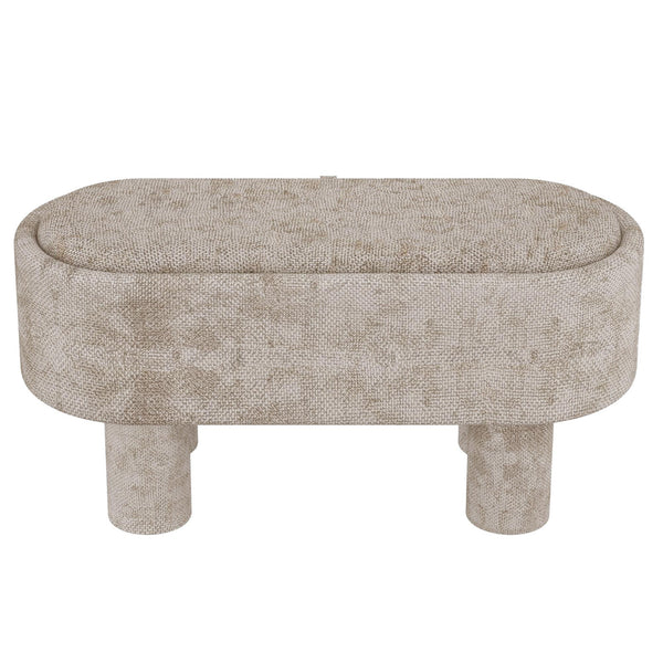 Worldwide Home Furnishings Sezron 402-642BEG Storage Ottoman Bench - Beige IMAGE 1