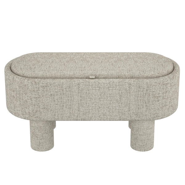 Worldwide Home Furnishings Sezron 402-642WGY Storage Ottoman Bench - Warm Grey IMAGE 1