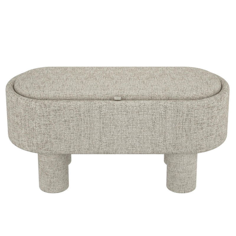 Worldwide Home Furnishings Sezron 402-642WGY Storage Ottoman Bench - Warm Grey IMAGE 1
