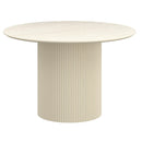 Worldwide Home Furnishings Tovas 201-782IV Round Dining Table - Ivory IMAGE 1