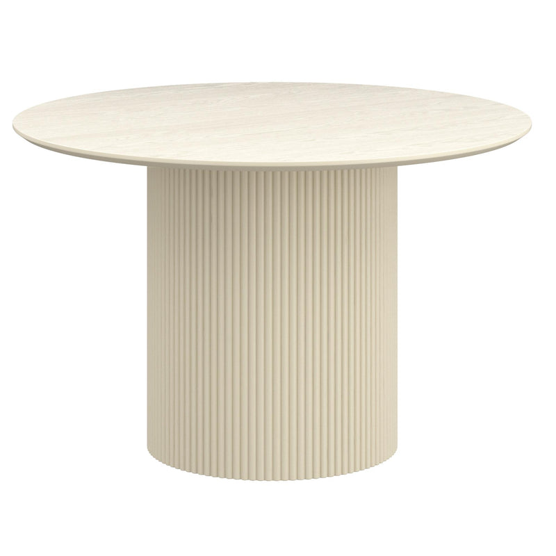 Worldwide Home Furnishings Tovas/Amara 207-782IV_933BG 5 pc Dining Set - Ivory Table with Beige Chair IMAGE 2