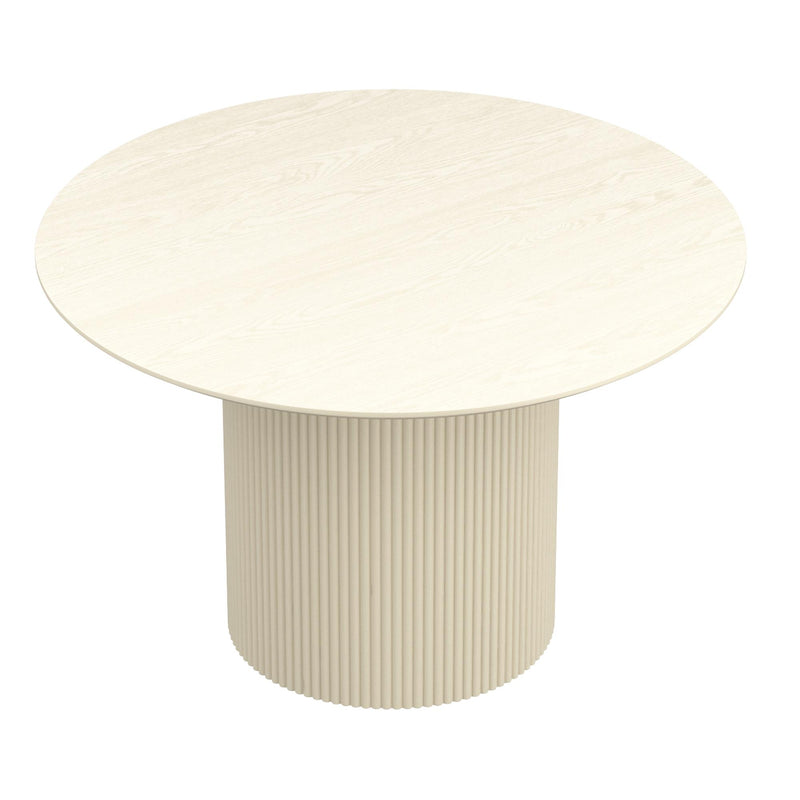 Worldwide Home Furnishings Tovas/Amara 207-782IV_933BG 5 pc Dining Set - Ivory Table with Beige Chair IMAGE 3