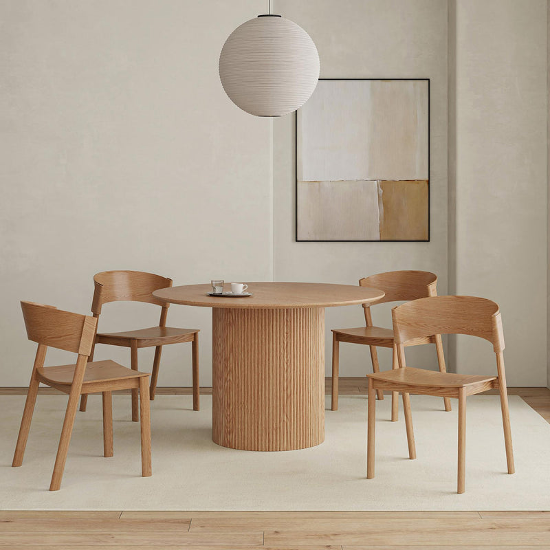Worldwide Home Furnishings Tovas/Elias 207-782NAT_849NAT 5 pc Dining Set - Natural Table with Natural Chair IMAGE 1
