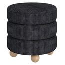 !nspire Willo 402-523BLK Round Ottoman - Black IMAGE 1