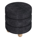 !nspire Willo 402-523BLK Round Ottoman - Black IMAGE 3