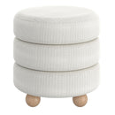 !nspire Willo 402-523IV Round Ottoman - Ivory IMAGE 1