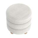!nspire Willo 402-523IV Round Ottoman - Ivory IMAGE 4