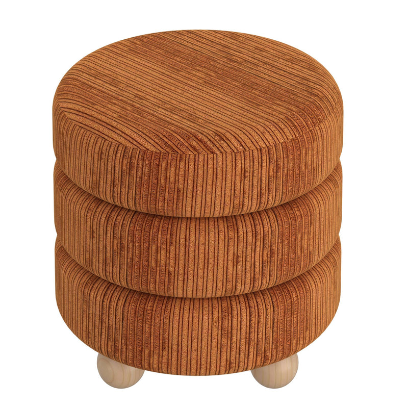 !nspire Willo 402-523RBN Round Ottoman - Rust Brown IMAGE 3