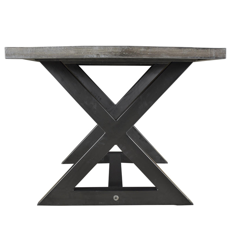 Worldwide Home Furnishings Zax/Scarlet 207-147DG_108PUBK 7 pc Dining Set - Grey Table with Black Chair IMAGE 3