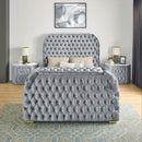  Crown Mark Natalia 5115GY-Q Queen Bed with Fireplace and TV Lift - Grey IMAGE 4