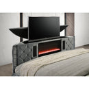  Crown Mark Voltare 5212GY-Q Queen Bed with Fireplace & TV Lift - Grey IMAGE 7