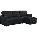  IFDC IF-9024 Reversible Chaise - Black IMAGE 1