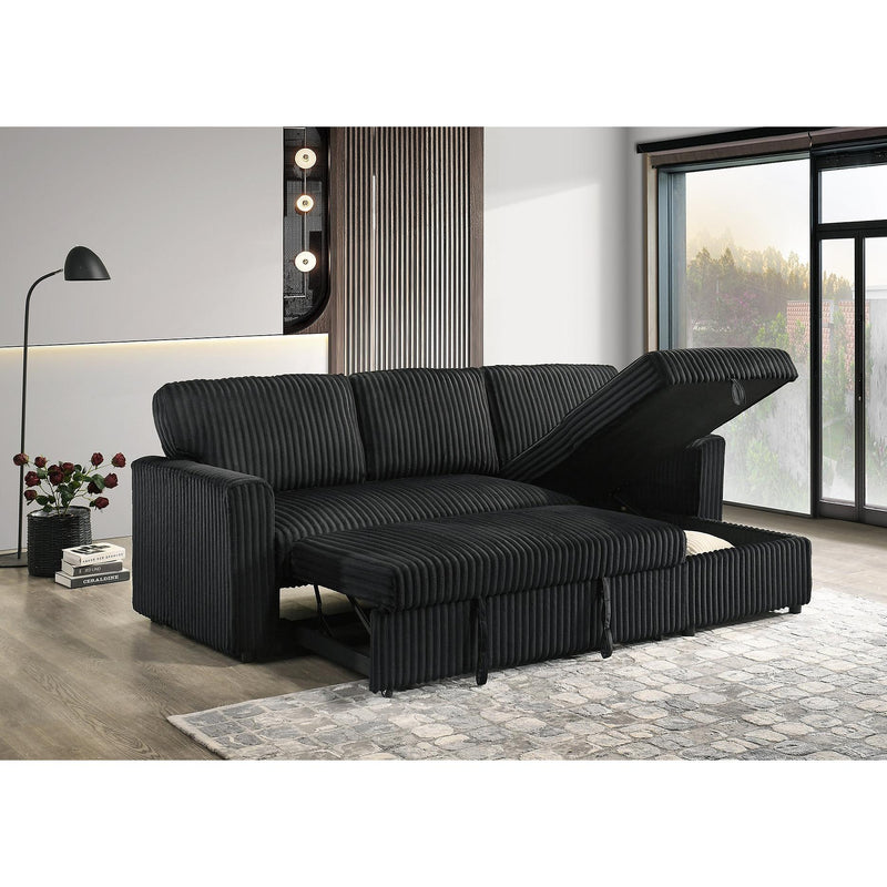  IFDC IF-9024 Reversible Chaise - Black IMAGE 3