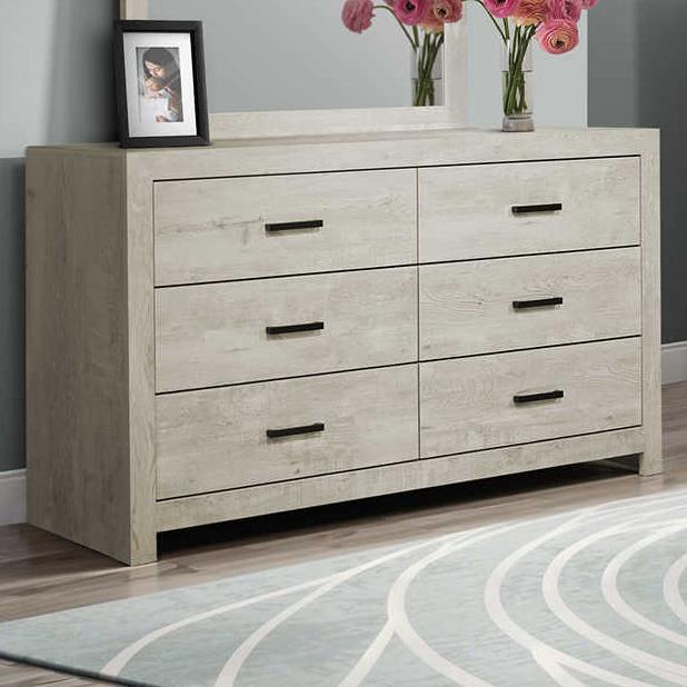  Monarch I 5201 6-Drawer Dresser - Bleached Oak IMAGE 1