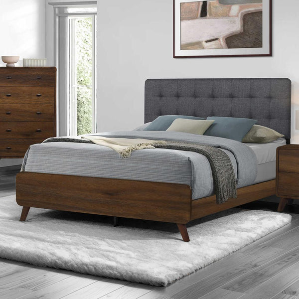  Monarch I 5230Q Queen Bed - Grey/Walnut IMAGE 1