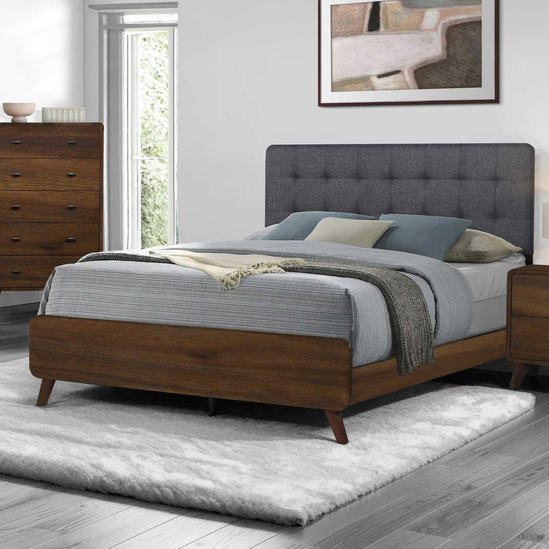  Monarch I 5230Q Queen Bed - Grey/Walnut IMAGE 1