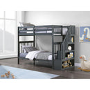  IFDC B-1846 Twin/Twin Bunk Bed - Grey IMAGE 1