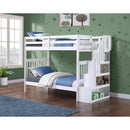  IFDC B-1847 Twin/Twin Bunk Bed - White IMAGE 1