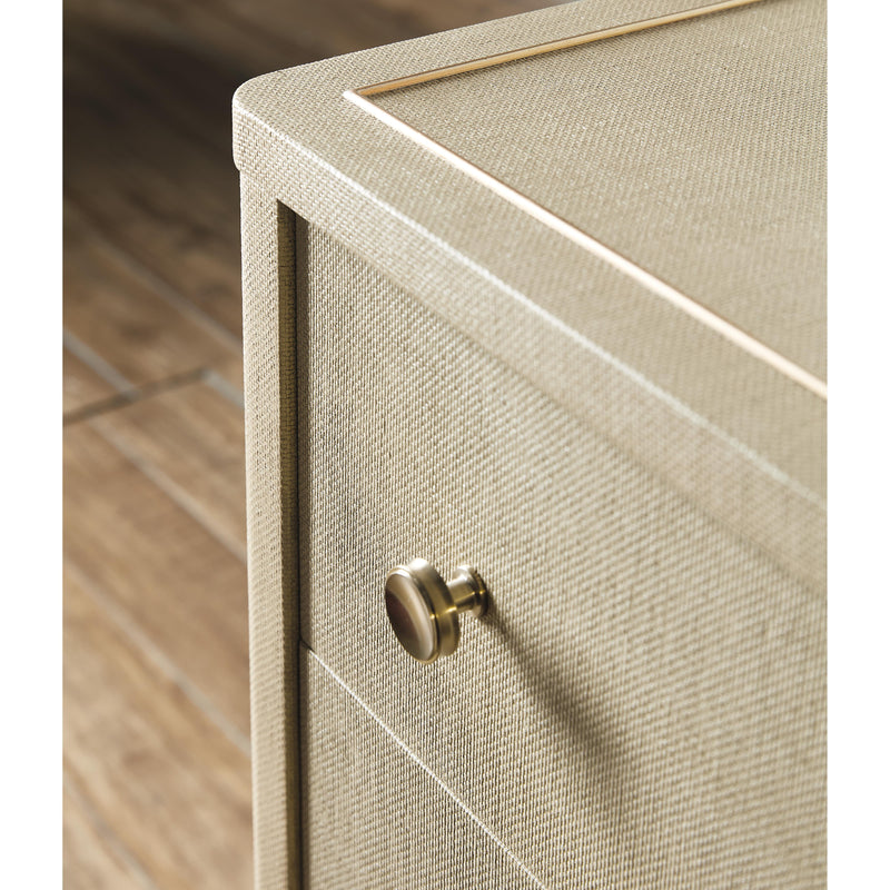  Hooker Furniture 6123-90110-05 Archives Raffia Three-Drawer Chest IMAGE 5