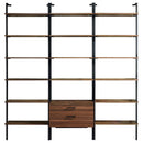  Coaster Furniture Owens 980074-S3 3-piece 96-inch Wall Mounted Bookshelf Set - Walnut IMAGE 1