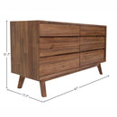  LH Imports Gia 6 Drawer Dresser - Warm Pecan GIA006-BRN IMAGE 3